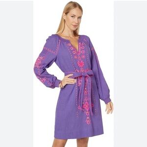 Lilly Pulitzer Cammie Long Sleeve Embroidery dress size 00 NWOT